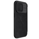 Nillkin Qin Pro Leather Case Iphone 15 Pro Max (6.7), BLACK / CZARNY