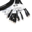 OMEGA FABRIC CABLE KABEL BRAIDED LIGHTNING TO USB 2A POLYBAG 1M NEW BLACK [44819]