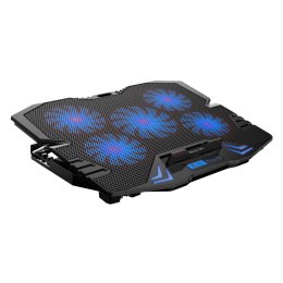 OMEGA LAPTOP COOLER PAD PODKŁADKA CHŁODZĄCA LCD SCREEN BLACK BLUE LIGHT 45091 TE