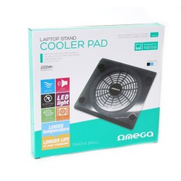 OMEGA LAPTOP COOLER PAD PODKŁADKA CHŁODZĄCA SNOWBALL 14CM FAN USB PORTS BLACK [41912] TE