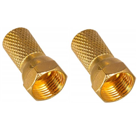 2 x WTYK SAT ZŁĄCZE TYPU F 6.8 MM GOLD ZŁOTY NA KABEL 2szt