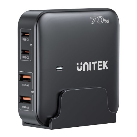 Unitek Ładowarka biurkowa GaN 70W 2xUSB-A 2xUSB-C