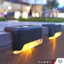 Lampa solarna ogrodowa LED na taras balkon schody balustradę z czujnikiem zmierzchu akumulator AAA czarna