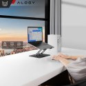 Stojak na laptopa Macbook'a 17 podstawka uchwyt stolik składany obrotowy 360 regulowany aluminiowy na biurko Alogy czarny