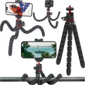 Elastyczny statyw do zdjęć mini tripod giętki na aparat kamerę 1/4" trójnóg Octopus czarny