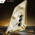 Etui do Samsung Galaxy S24 Mag Safe Glamour Case Ring obudowa ochrona aparatów Alogy Złote przezroczyste