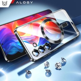 Etui do Samsung Galaxy S24+ Plus Mag Safe Glamour Case Ring obudowa ochrona aparatów Alogy Czarne przezroczyste