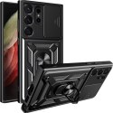 Etui do Samsung Galaxy S24 Ultra pancerne Slide Case Ring obudowa ochrona aparatu Camshield Alogy czarne