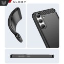 Etui do Samsung Galaxy S24 pancerne plecki obudowa na telefon case Alogy Carbon Silicone czarne