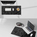Podkładka na biurko pod myszkę mysz klawiaturę Mata ochronna antypoślizgowa gamingowa XL 80x40 cm Czarna Alogy Line Texture