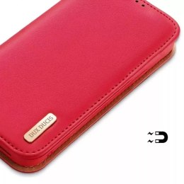 Etui DUX DUCIS Hivo - skórzane portfelik do Apple iPhone 15 Pro Max czerwone