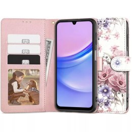 Etui portfel Wallet do Samsung Galaxy A15 4G / 5G Blossom Flower