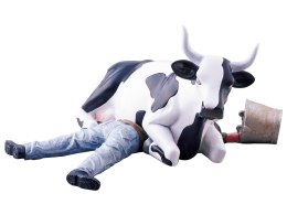CowParade Buenos Aires 2006, Cow Sitting on Man/ Ni Mu, autor: Gerardo Feldstein.