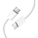 Kabel USB-C typ C mocny szybki 60W PD 2M do iPhone 15 Alogy nylonowy przewód Biały