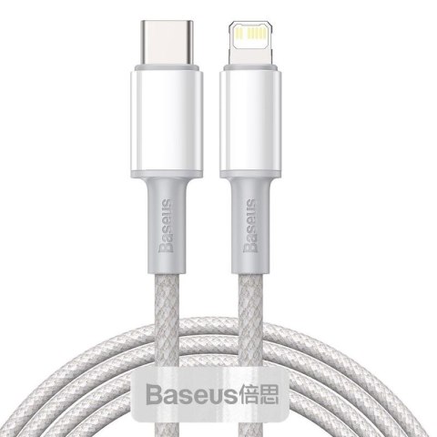 KABEL BASEUS HIGH DENSITY BRAIDED USB-C/LIGHTNING 20W PD 2M WHITE
