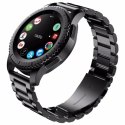 Pasek ze stali nierdzewnej do zegarka / smartwatch 20mm, BLACK / CZARNY