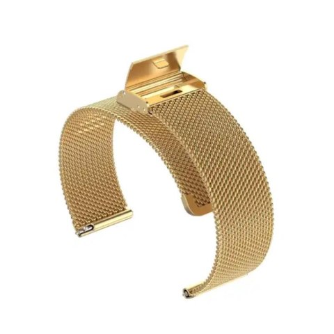 Regulowany pasek ze stali nierdzewnej do zegarka/smartwatch 22mm, GOLD/ZŁOTY