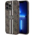 Guess nakładka do iPhone 15 Pro 6,1" GUHMP15XP4RPSW brązowa HC MAGSAFE 4G PRINTED STRIPES