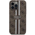 Guess nakładka do iPhone 15 Pro 6,1" GUHMP15XP4RPSW brązowa HC MAGSAFE 4G PRINTED STRIPES