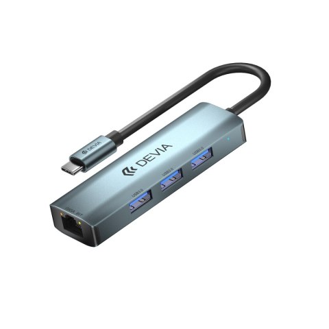 Devia adapter HUB USB-C 3.1 do 4x USB 3.0 ciemnoszary