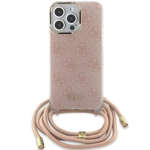 Guess nakładka do iPhone 15 6,1" GUHCP15SHC4SEP HC CROSSBODY CORD 4G PRINT różowa