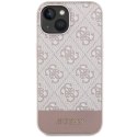 Guess nakładka do iPhone 15 Pro Max 6,7" GUHCP15SG4GLPI HC PC/TPU 4G PU BOTTOM STRIPE różowa