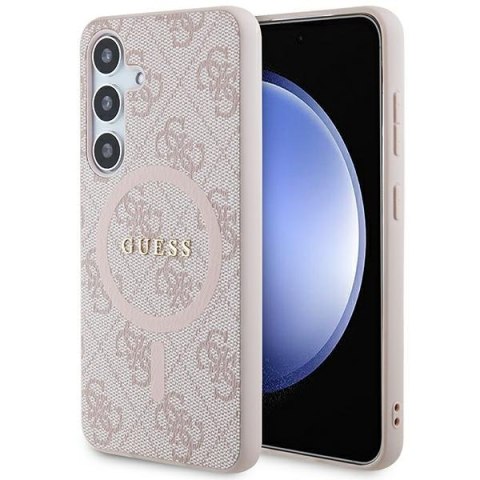 Guess nakładka do Samsung Galaxy S24 GUHMS24SG4GFRP różowa HC MAGSAFE PU 4G RING CLASSIC LOGO