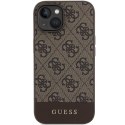 Guess nakładka do iPhone 15 6,1" GUHCP15SG4GLBR brązowa HC PC/TPU 4G PU BOTTOM STRIPE