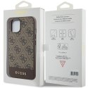 Guess nakładka do iPhone 15 6,1" GUHCP15SG4GLBR brązowa HC PC/TPU 4G PU BOTTOM STRIPE