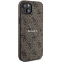 Guess nakładka do iPhone 15 Plus 6,7" GUHMP15MG4GFRW brązowa HC MAGSAFE PU 4G RING CLASSIC LOGO