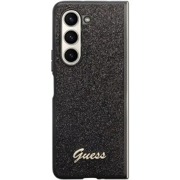 Guess nakładka do Samsung Z Fold5 GUHCZFD5HGGSHK czarna PU/TPU Glitter Script