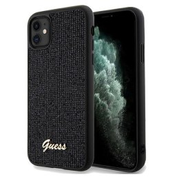 Guess nakładka do iPhone 11 GUHCN61PMSDGSK HC PU DISCO SCRIPT METAL czarna