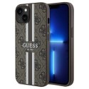 Guess nakładka do iPhone 15 6,1" GUHMP15SP4RPSW HC MAGSAFE 4G PRINTED STRIPES brązowa