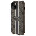 Guess nakładka do iPhone 15 6,1" GUHMP15SP4RPSW HC MAGSAFE 4G PRINTED STRIPES brązowa