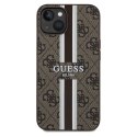 Guess nakładka do iPhone 15 6,1" GUHMP15SP4RPSW HC MAGSAFE 4G PRINTED STRIPES brązowa