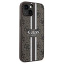 Guess nakładka do iPhone 15 6,1" GUHMP15SP4RPSW HC MAGSAFE 4G PRINTED STRIPES brązowa