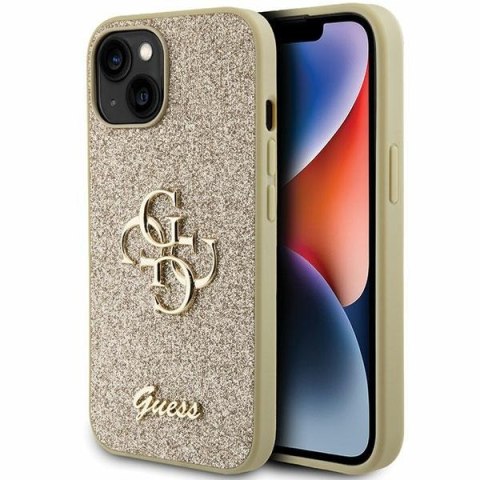 Guess nakładka do iPhone 15 Plus 6,7" GUHCP15MHG4SGD złota HC Fixed Glitter Big 4G