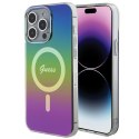 Guess nakładka do iPhone 15 Pro 6,1" GUHMP15LHITSK czarna HC IML Magsafe Iridescent