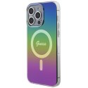 Guess nakładka do iPhone 15 Pro 6,1" GUHMP15LHITSK czarna HC IML Magsafe Iridescent