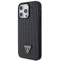 Guess nakładka do iPhone 15 Pro Max 6,7" GUHCP15XPCRTHCK czarna HC PU Croco Triangle Logo