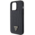 Guess nakładka do iPhone 15 Pro Max 6,7" GUHCP15XPCRTHCK czarna HC PU Croco Triangle Logo