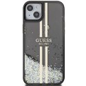 Guess nakładka do iPhone 15 Plus 6,7" GUHCP15MLFCSEGK czarna HC LIQ. GLITTER GOLD STRIPES