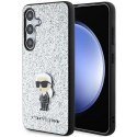 Karl Lagerfeld nakładka do Samsung Galaxy S24 Plus KLHCS24MGCNPSG srebrna HC IKONIK FIXED GLITTER IKONIK LOGO METAL PIN