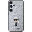 Karl Lagerfeld nakładka do Samsung Galaxy S24 Plus KLHCS24MGCNPSG srebrna HC IKONIK FIXED GLITTER IKONIK LOGO METAL PIN