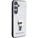 Karl Lagerfeld nakładka do Samsung Galaxy S24 Plus KLHCS24MGCNPSG srebrna HC IKONIK FIXED GLITTER IKONIK LOGO METAL PIN