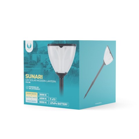 Lampa solarna LED SUNARI FLS-98 Słupek MODERN 3000K+6000K 2200mAh LiFePO4 + PIR Forever Light