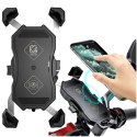 Uchwyt motocyklowy KEWIG M11B na telefon z ładowarką Qi QC 3.0 15W Czarny