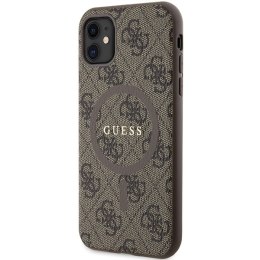 Guess nakładka do iPhone 11 GUHMN61G4GFRW brązowa HC MAGSAFE PU 4G RING CLASSIC LOGO