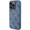 Guess nakładka do iPhone 14 Pro Max 6,7" GUHMP14XG4GFRB niebieska HC MAGSAFE PU 4G RING CLASSIC LOGO