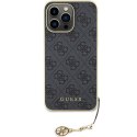 Guess nakładka do iPhone 15 Pro Max 6,7" GUHCP15XGF4GGR szara HC PU 4G Charm